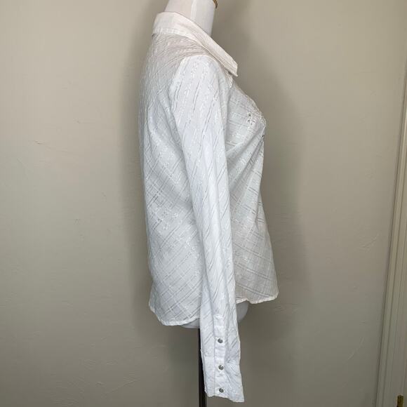 Vanity White Western Snap Front Shirt Sz Small - Picture 4 of 8
